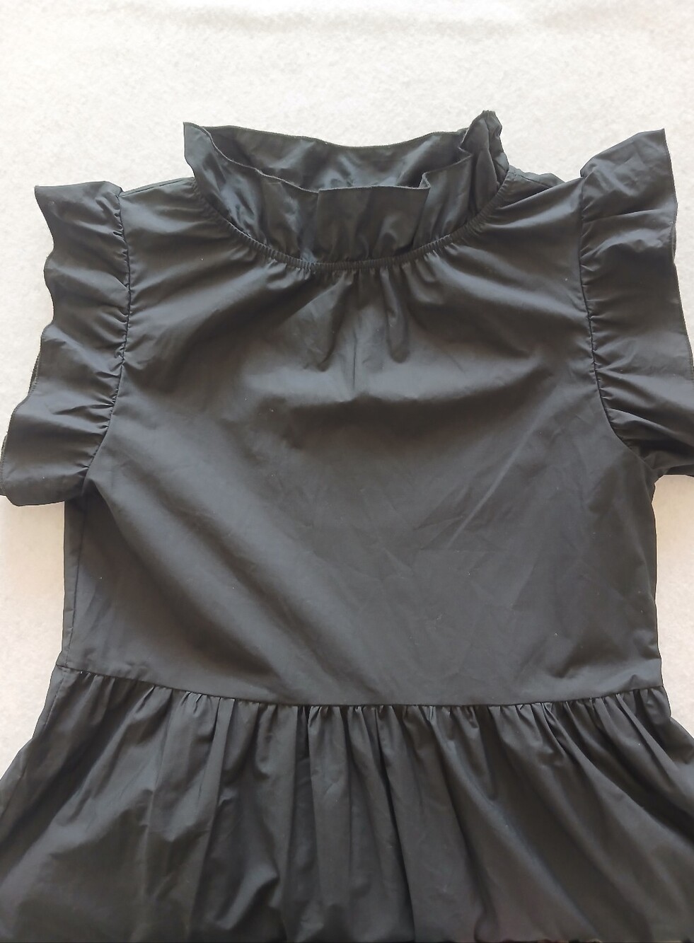 New Chepé 100% Cotton Black Tiered Maxi Dress Ruffle Sleeves Made In Italy 🇮🇹 - Picture 5 of 14